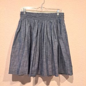 Banana Republic 100% cotton lightweight pleated A-line skirt elastic waist sz 2